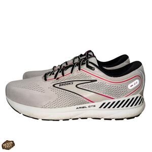 Brooks Ariel GTS 23 Running Shoes Supportive Cushioned White Gray Pink Size 10D